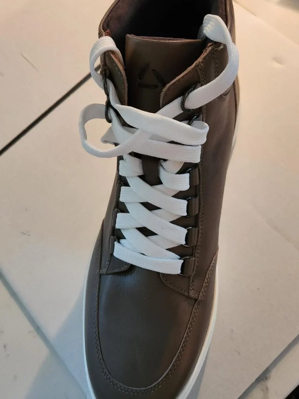 Aquatalia Pete Weatherproof Leather High-Top Sneaker